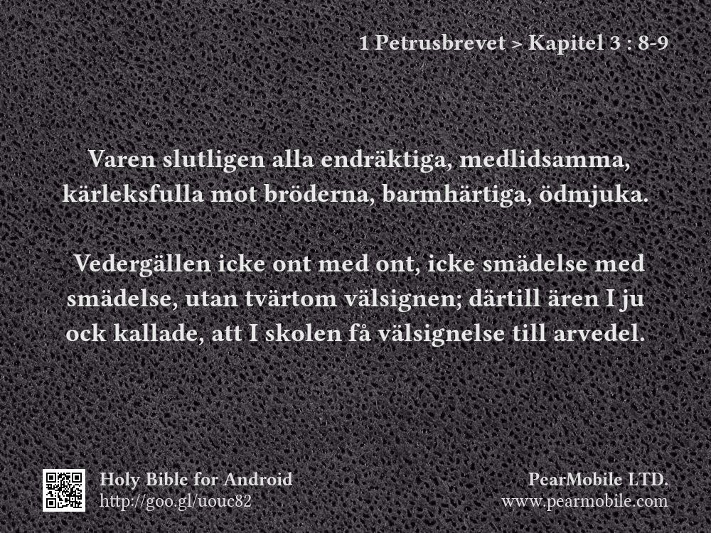 1 Petrusbrevet, Kapitel 3:8-9